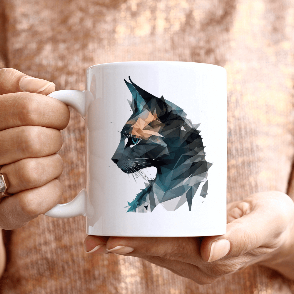 Geometric Dark Cat Design - HeatPressNation