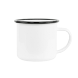 HPN SubliCraft 12 oz. Sublimation Fine Enamel Mug with Black Rim - 48 per Case - HeatPressNation