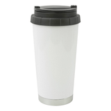 HPN SubliCraft 16 oz. White Stainless Steel Sublimation Thermal Travel Mug - 24 per Case - HeatPressNation