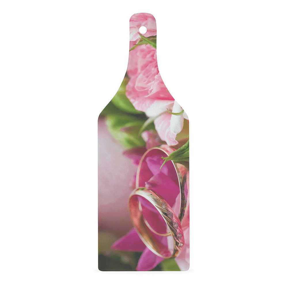 HPN SubliCraft 4.5" x 12.5" Wine Bottle Shaped Sublimation Glass Cutting Board - 48 per Case - HeatPressNation
