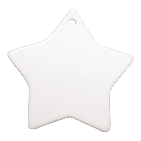 HPN SubliCraft 3" Star Sublimation Ceramic Ornament with Hole - HeatPressNation