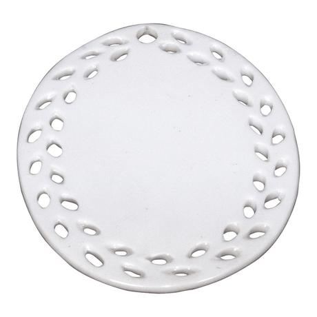 HPN SubliCraft 3" Sublimation Oval Doily Ceramic Ornament with Leaf Trim - 100 per Case - HeatPressNation