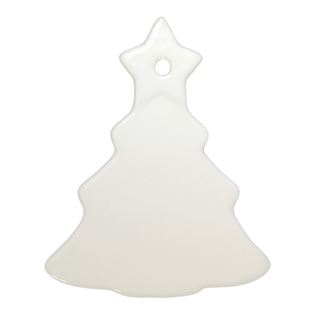 HPN SubliCraft 4" Christmas Tree Sublimation Ceramic Ornament with Hole - 100 per Case - HeatPressNation