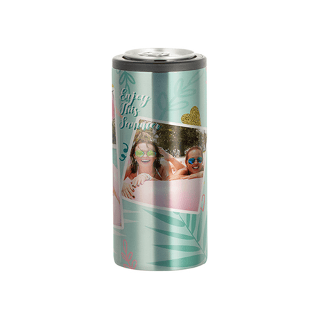 HPN SubliCraft Silver Sublimation Stainless Steel Can Cooler for Skinny 12 oz. Cans - HeatPressNation