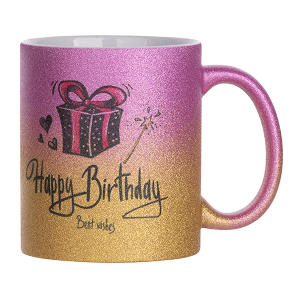 HPN SubliCraft 11 oz. Glitter Gradient Sublimation Ceramic Mug - 12 per case - HeatPressNation