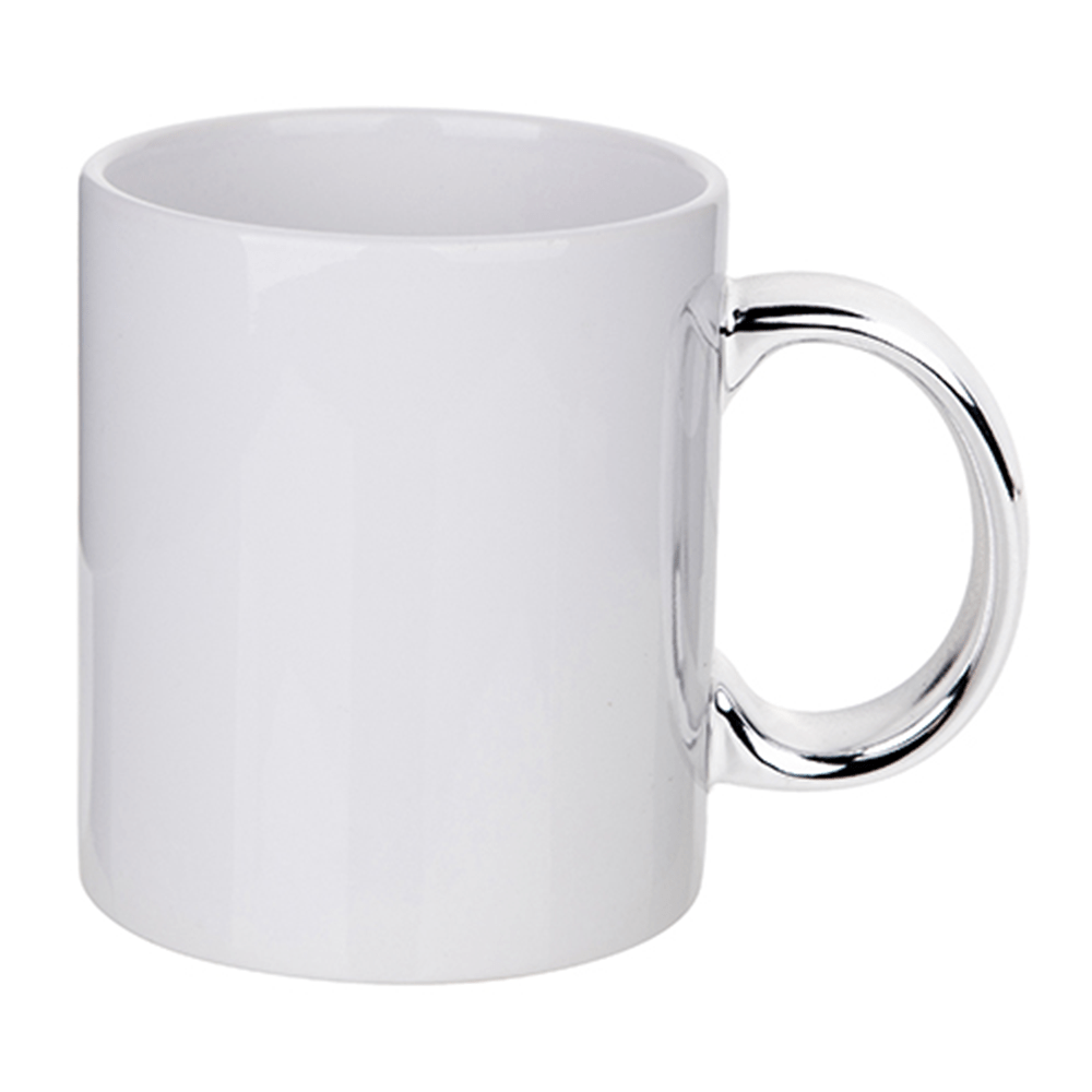 HPN SubliCraft 11 oz. Plated Handle Sublimation Ceramic Mug - 12 per case - HeatPressNation