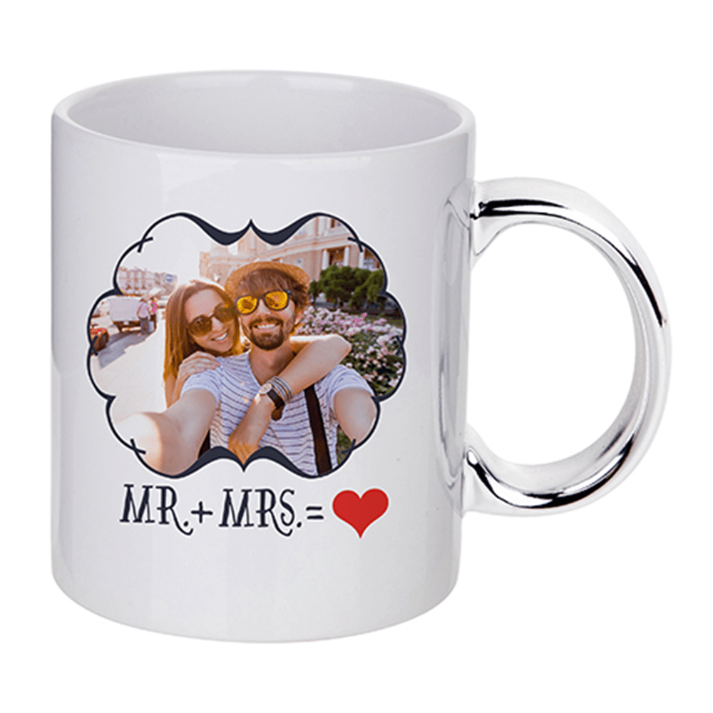 HPN SubliCraft 11 oz. Plated Handle Sublimation Ceramic Mug - 12 per case - HeatPressNation