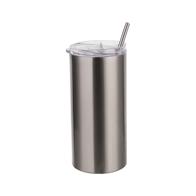 HPN SubliCraft 16 oz. Silver Sublimation Stainless Steel Skinny Tumbler - HeatPressNation