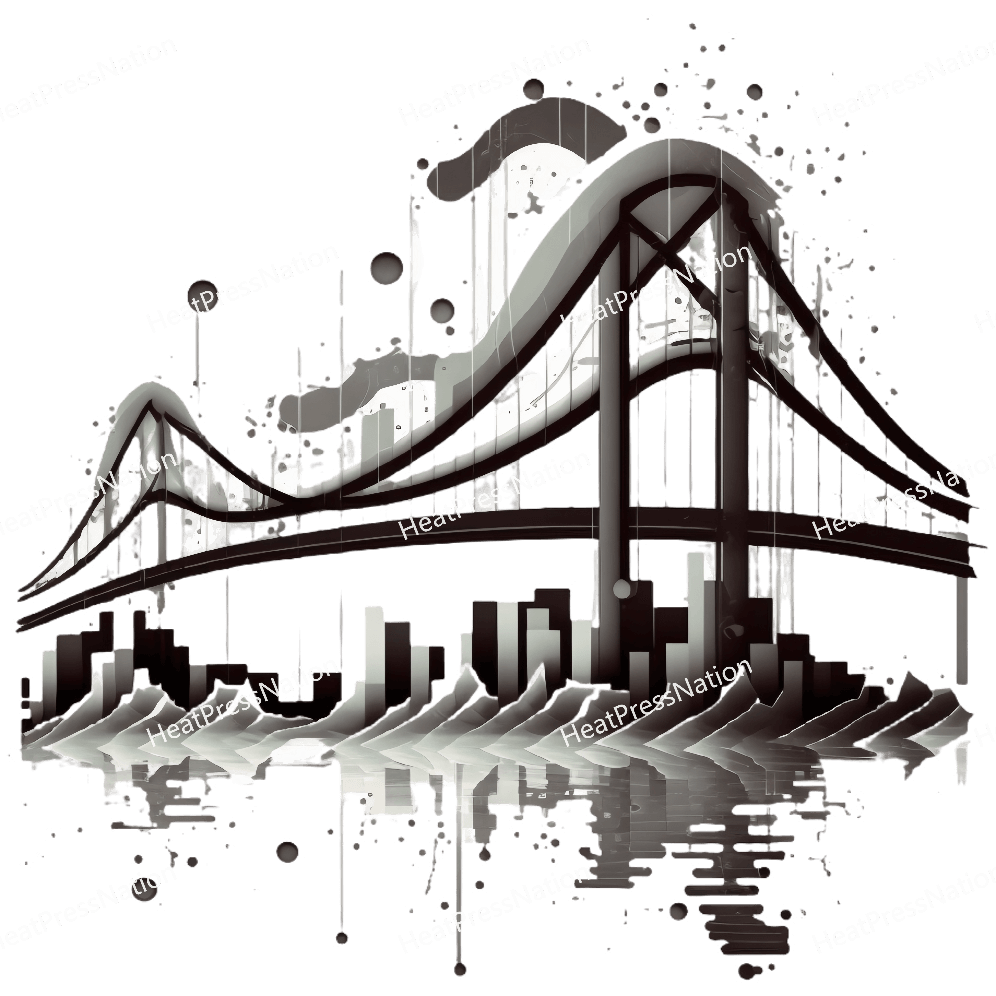 Monochrome Long Bridge Design - HeatPressNation