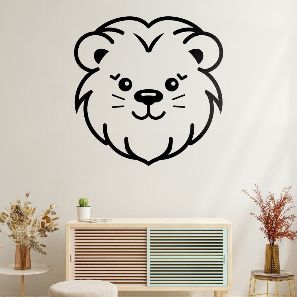 Simplistic Lion Head Vector Design - HeatPressNation